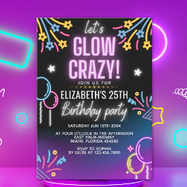 Neon Glow - Birthday Party Invitation Inbjudningar