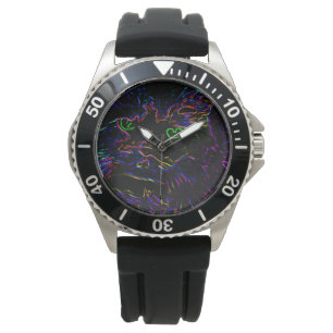 Neon Glow Cat Armbandsur