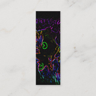 Neon Glow Cat Bookmark Mini Visitkort