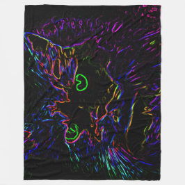 Neon Glow Cat Fleecefilt