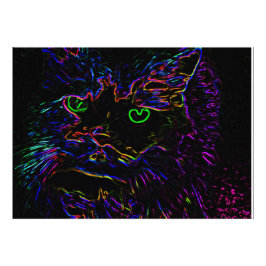 Neon Glow Cat Fototryck