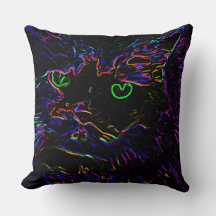 Neon Glow Cat Kudde