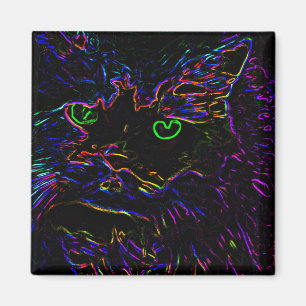 Neon Glow Cat Magnet