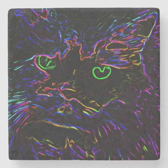Neon Glow Cat Stenunderlägg (Framsidan)