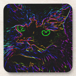 Neon Glow Cat Underlägg