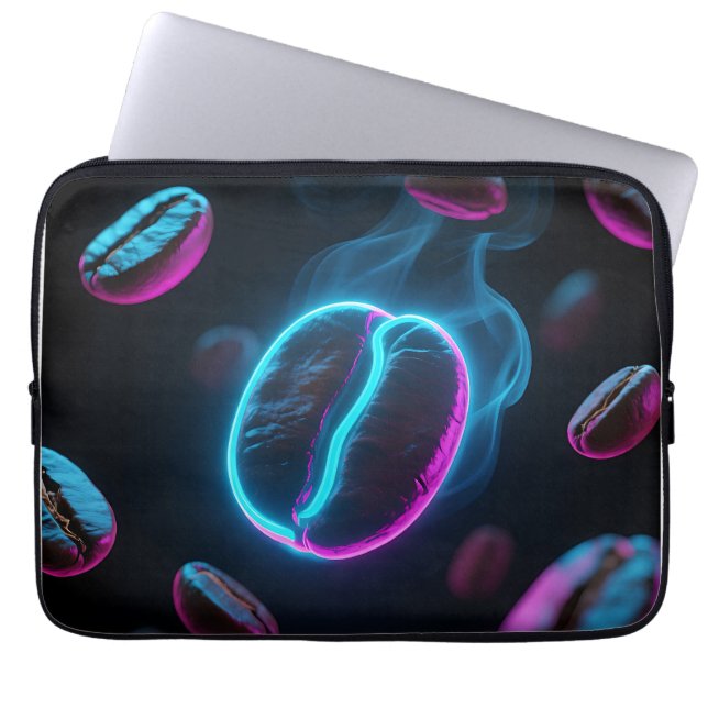 Neon Glow Coffee Bean Energi Laptop Fodral (Framsidan)