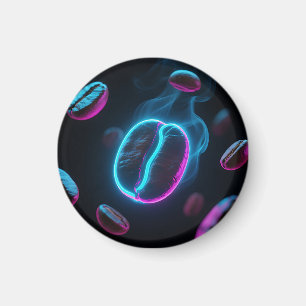 Neon Glow Coffee Bean Energi Magnet