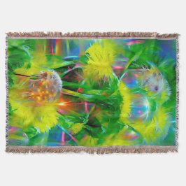 Neon Glow Dandelions i Dream Garden Filt