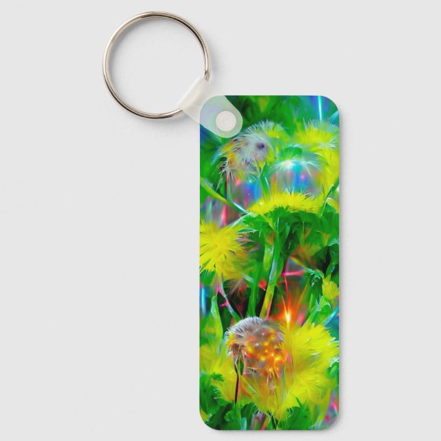 Neon Glow Dandelions i Dream Garden Nyckelring (Framsida)