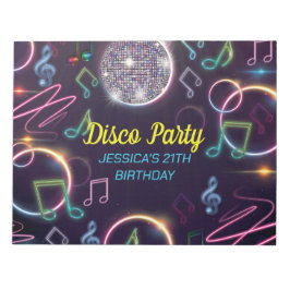 Neon Glow Disco Dance-Födelsedagsfest Anteckningsblock