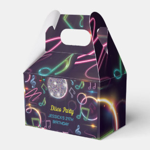 Neon Glow Disco Dance-Födelsedagsfest Presentaskar