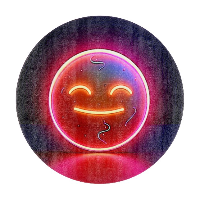 Neon Glow Happy Face Art (Framsidan)