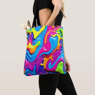 Neon Glow Liquid Splatter Artwork Tygkasse