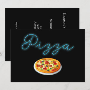 Neon Glow Pizza Inbjudningar