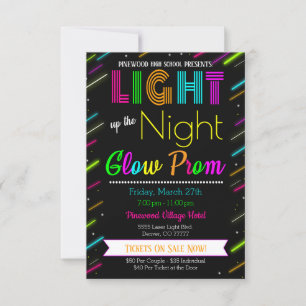 Neon Glow Prom Dance-inbjudan Inbjudningar