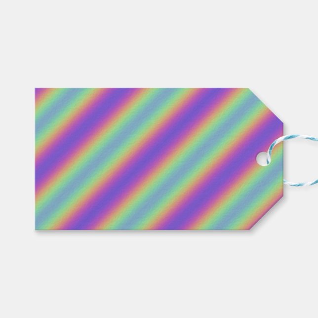 Neon Glow Rainbow Rand Gift Märkre Presentetikett (Framsidan (Horisontell))