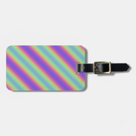 Neon Glow Rainbow Rand Luggage Tag Bagagebricka