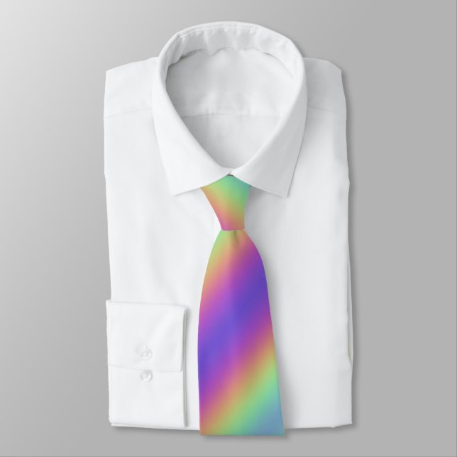 Neon Glow Rainbow Rand Neck Tie Slips (Bunden)