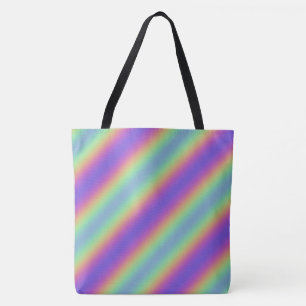 Neon Glow Rainbow Rand Tote Tygkasse