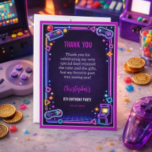 Neon Glow Retro Arkadspel 8-års födelsedag
