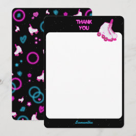 Neon Glow Roller Skating Låt oss Roll Födelsedagsf Tack Kort