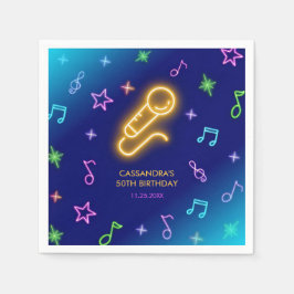 Neon Glow Singing Karaoke Birthday Pappersservett