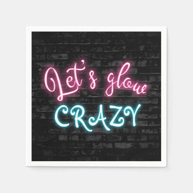 Neon Glow-skylt på brickvägg Pappersservett (Framsidan)