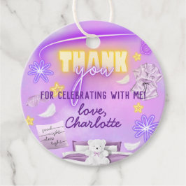 Neon Glow Sleepover Slumber Party Tack Gåvor Etiketter