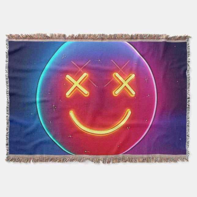 Neon Glow Smiley face Filt (Framsidan)