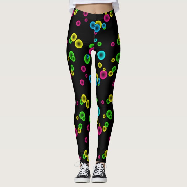Neon Glow Spheres Leggings (Framsida)