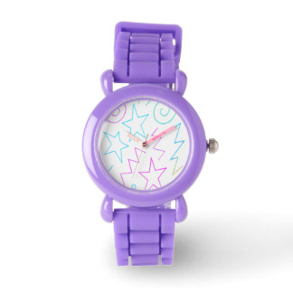 Neon Glow Stars & Swirls Mönster Armbandsur
