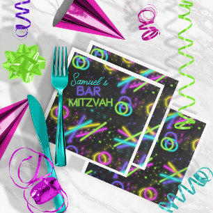 Neon Glow Stick Pub Mitzvah ID991 Pappersservett