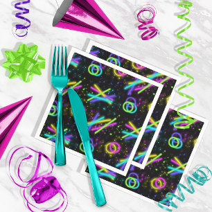 Neon Glow Stick Seamless Mönster ID923 Pappersservett