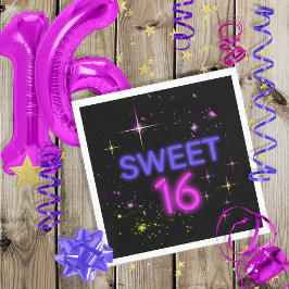 Neon Glow Sweet 16 ID760 Pappersservett