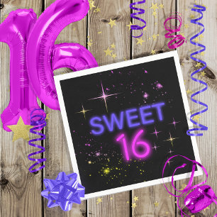 Neon Glow Sweet 16 ID760 Pappersservett