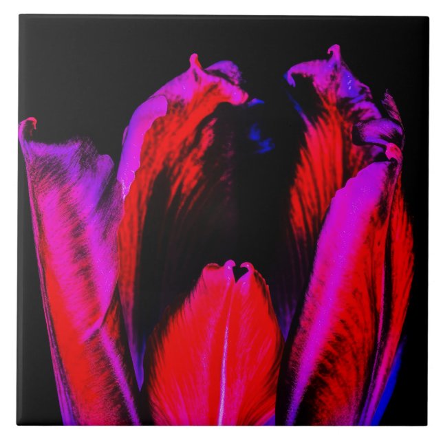 Neon Glow Tulip Kakelplatta (Framsidan)