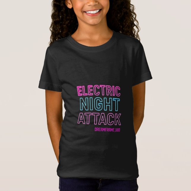 Neon Glow Typography Print | Retro Futuristic Room T Shirt (Framsida)