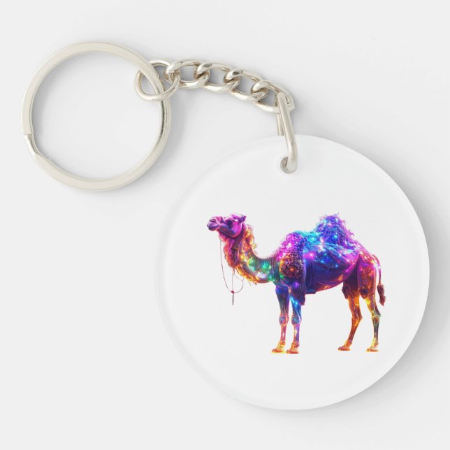  Neon Glowing Camel Art Print - Colorful Fantasy D (Framsidan)
