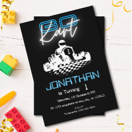 Neon Go-Kart Birthday-inbjudan Inbjudningar