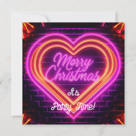 Neon God Jul Festlighet Inbjudningar