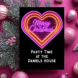 Neon God jul Party Inbjudningar