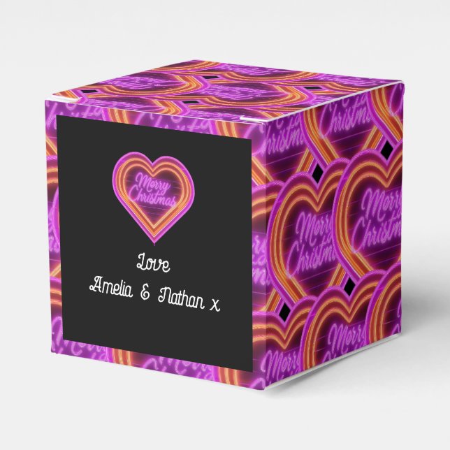 Neon God jul Personlig Presentaskar (Framsidan Sidan)