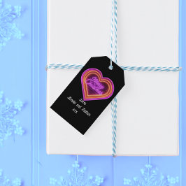 Neon God jul Personlig Presentetikett