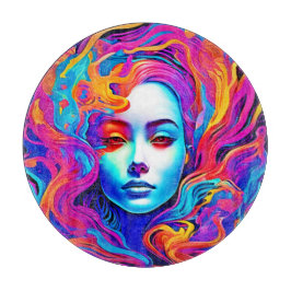 Neon Goddess Flowing Cosmic Hair