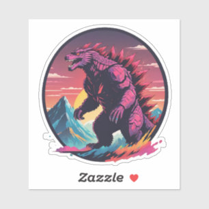 Neon Godzila i norra 2 Klistermärken