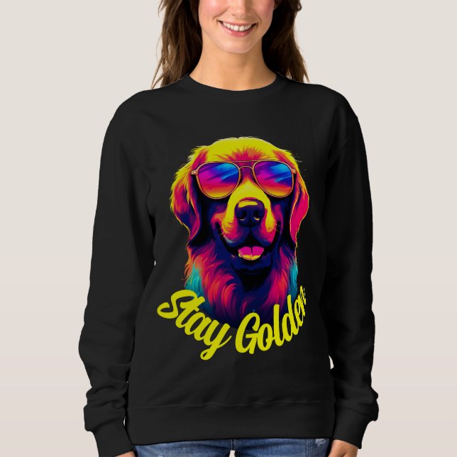 Neon Golden Retriever T Shirt (Framsida)