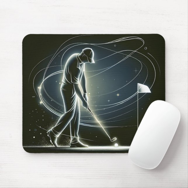 Neon Golfer som klipper Golf Boll Musmatta (Med mus)