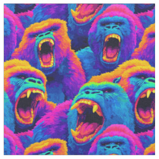 Neon Gorilla Färglandskap Tyg