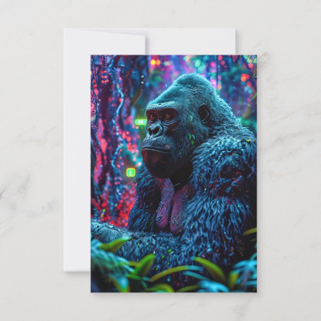 Neon Gorilla Tack Kort (Framsida)
