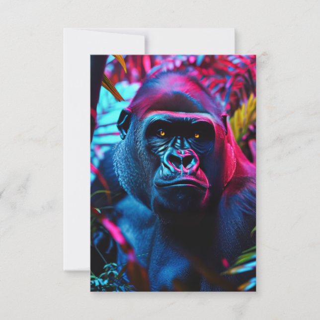 Neon Gorilla Tack Kort (Framsida)